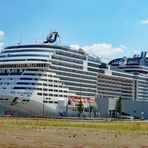 Kreuzfahrtschiff "MSC Meraviglia" am Hamburger Terminal Steinwerder (19.7.2018)