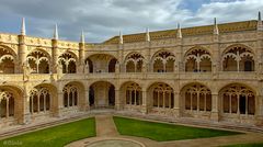 Kreuzgang des Mosteiro dos Jerónimos von Belém, Blick in den Innenhof 