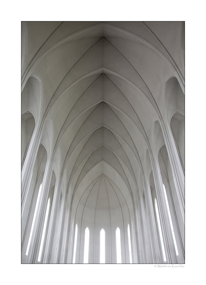 Kreuzrippengewölbe der Hallgrímskirkja