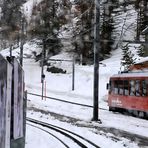 Kreuzung auf der Riffelalp mit dem Bergfahrer