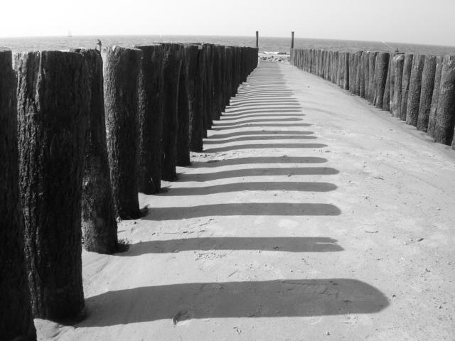 Kribben, Schatten, Meer, Sand