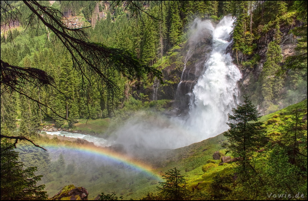 Krimmler Wasserfall mit Regenbogen