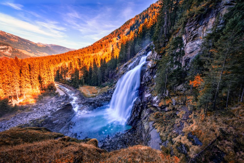 Krimmler-Wasserfall Talsicht Foto & Bild | landschaft, wasserfälle