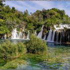 Krka Wasserfälle im gleichnamigen Nationalpark; Kroatien Camper-Reise Mai 2019