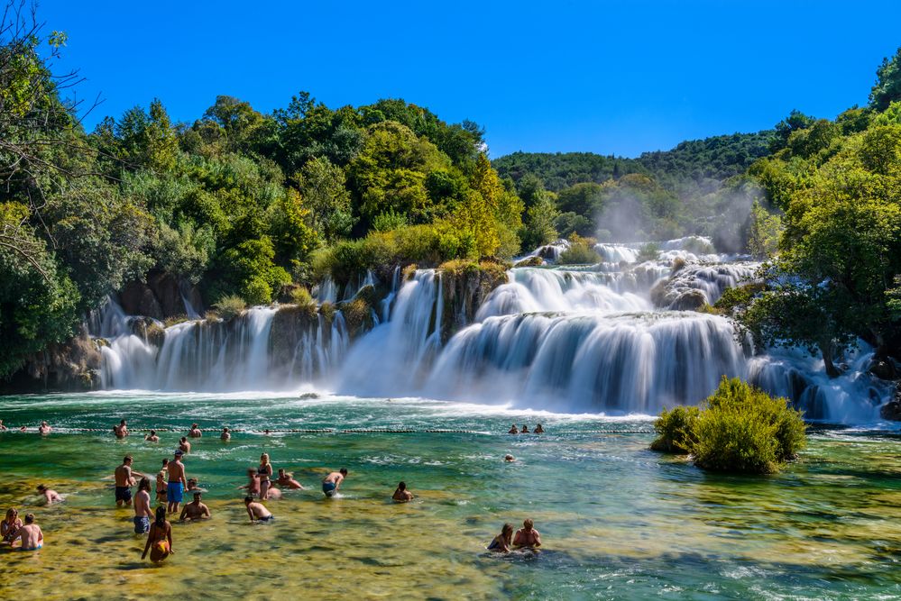 Krka Wasserfall 2, Nationalpark Krka, Dalmatien, Kroatien