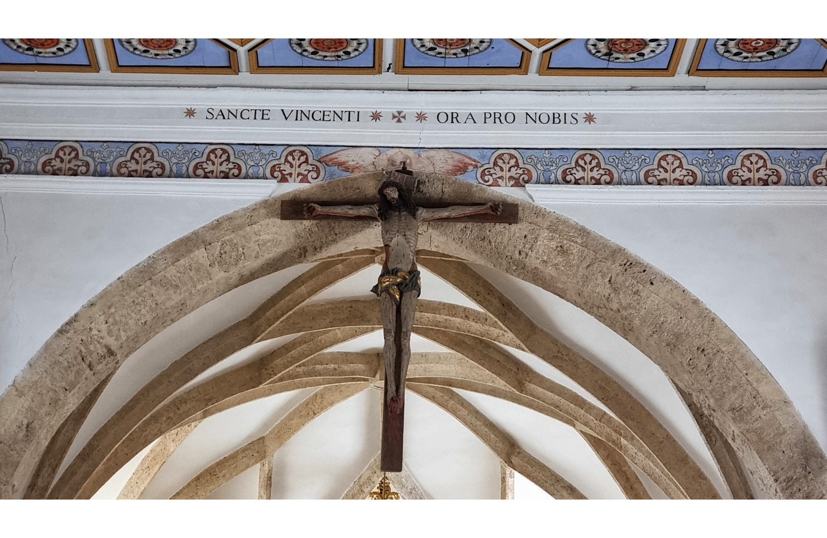 Kruzifix + "Sancte Vincenti, ora pro nobis"