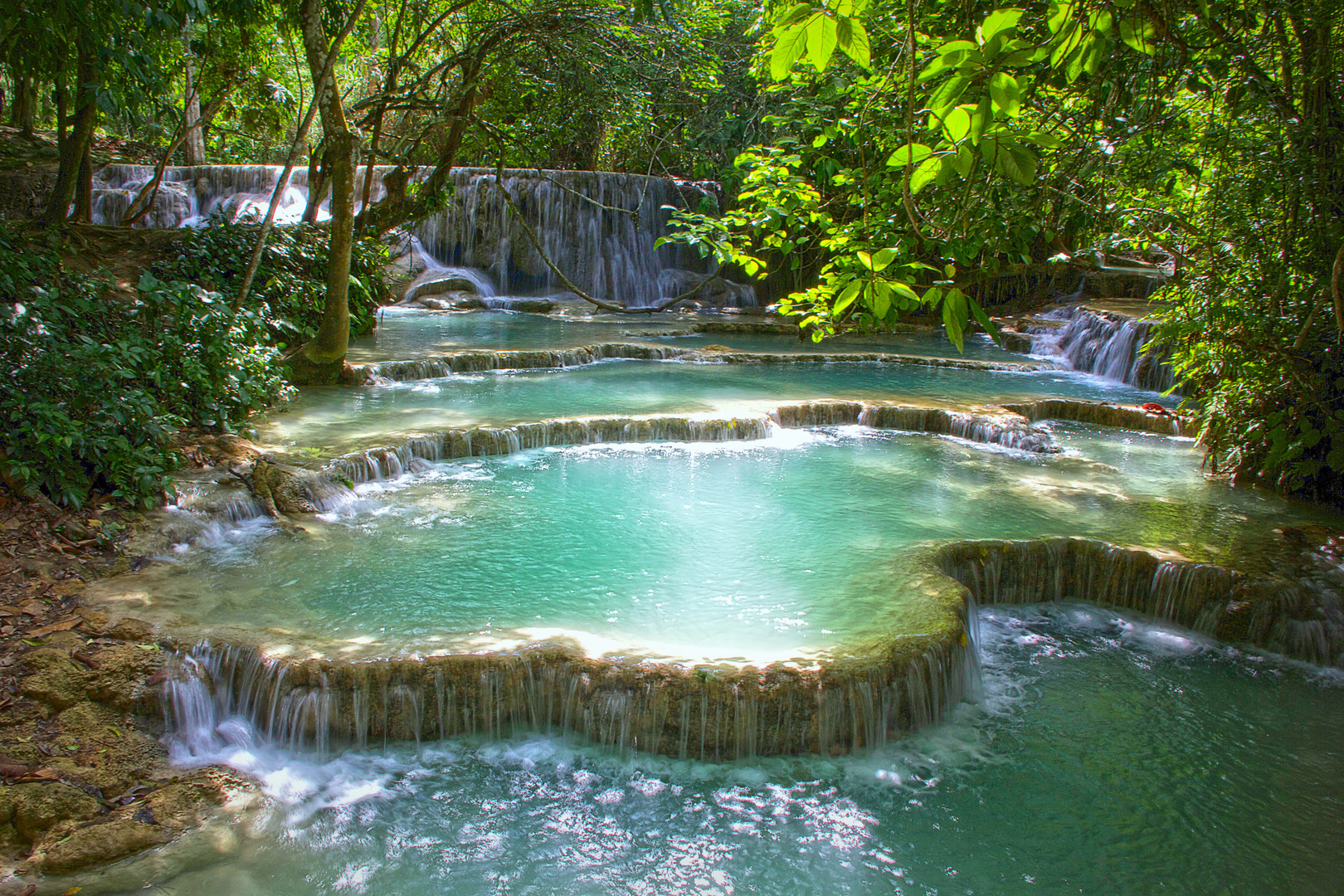 Kuang Si Waterfall.