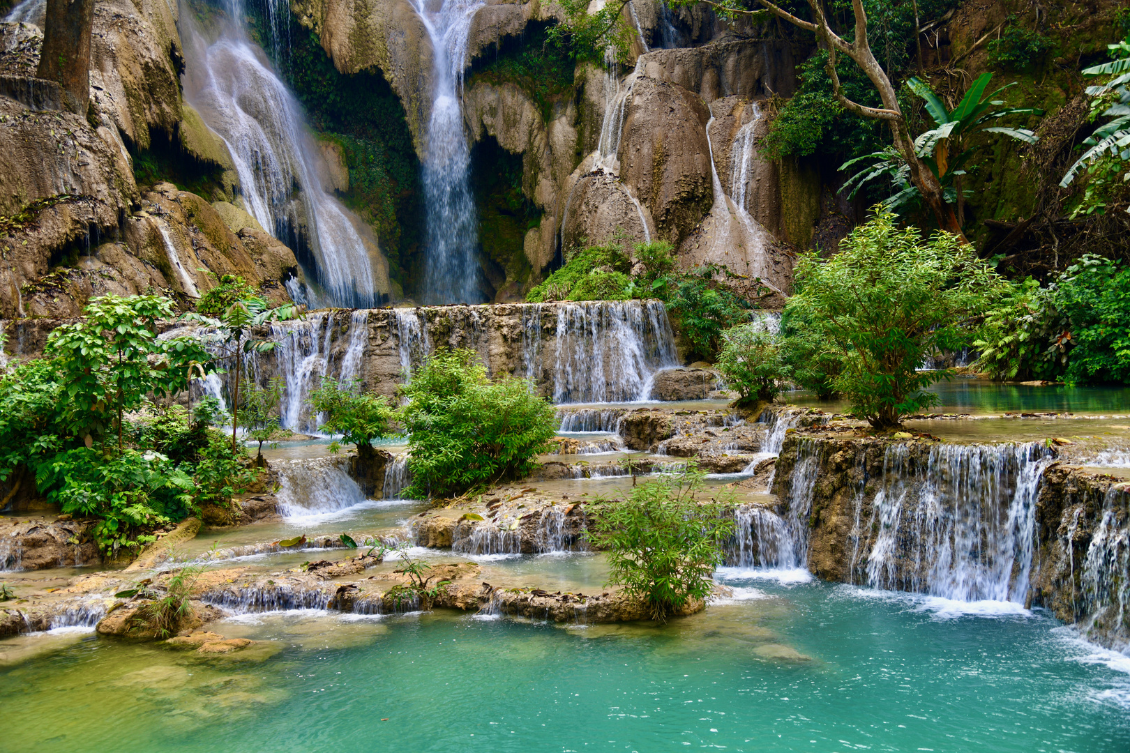 Kuangsi-Wasserfälle in Laos