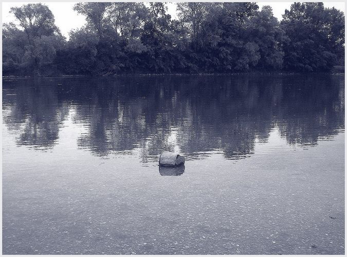 Kübel in Wasser - eine Landschaft