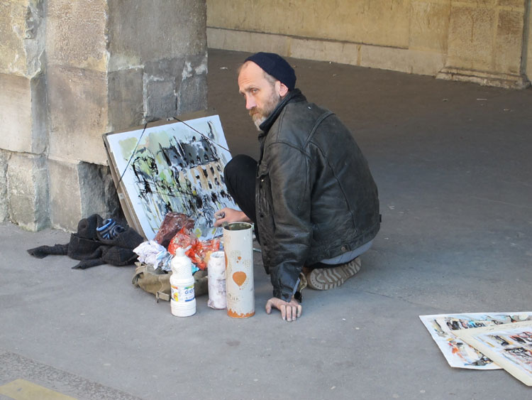 Künstler auf der Strasse oder Strassenkünstler