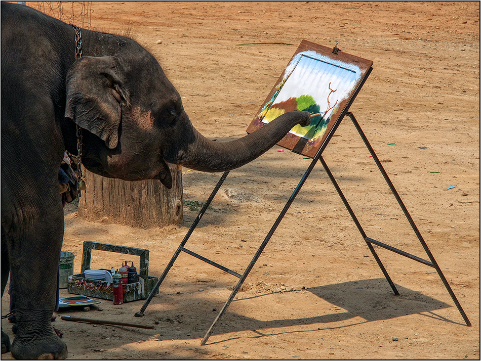 Künstler bei der Arbeit