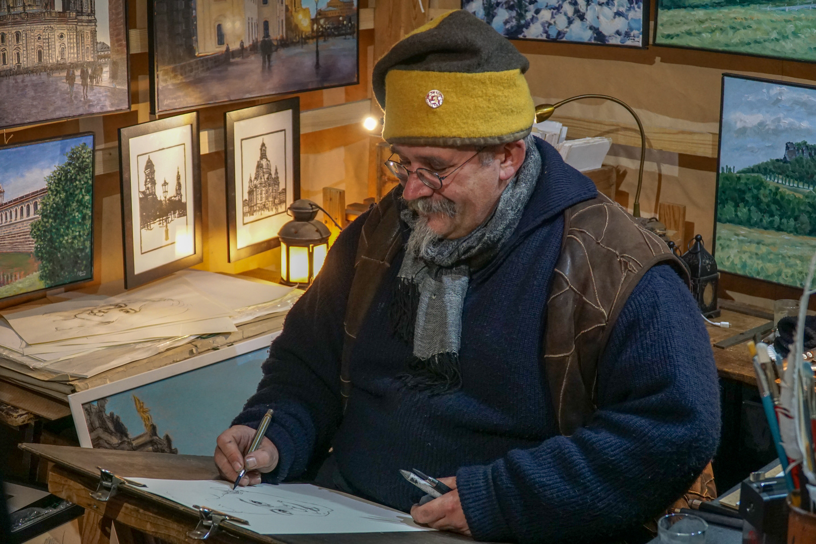 Künstler bei der Arbeit