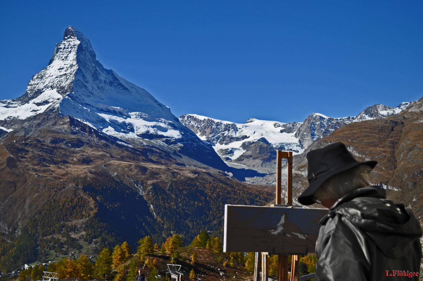 Künstler beim Matterhorn