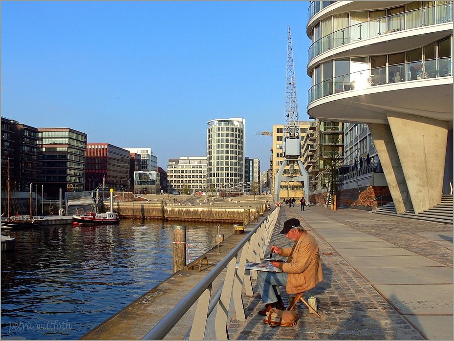 Künstler in der Hamburger Hafencity