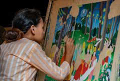 Künstlerin in Swayambhunath