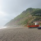 Küste von Branscombe Mouth in Devon, Großbritannien