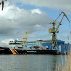 Küstenwachschiff "Seeadler" an der Peene-Werft Wolgast