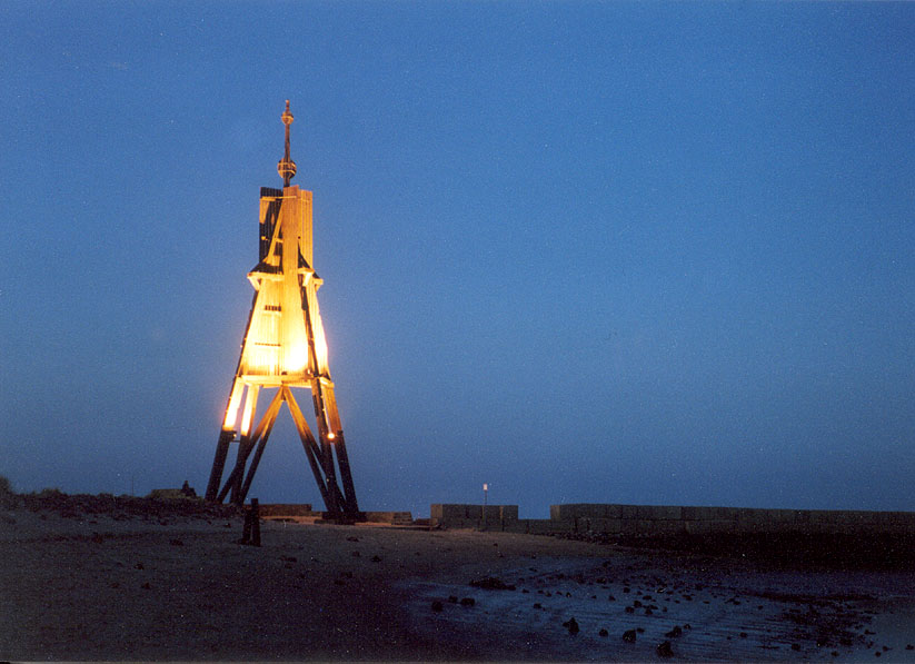 Kugelbake bei Nacht