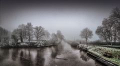 Kuhsiel / Kuhgraben im Oberblockland im Nebel