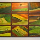 Kulturlandschaft 1-9 Acryl mit Strukturen 186x126