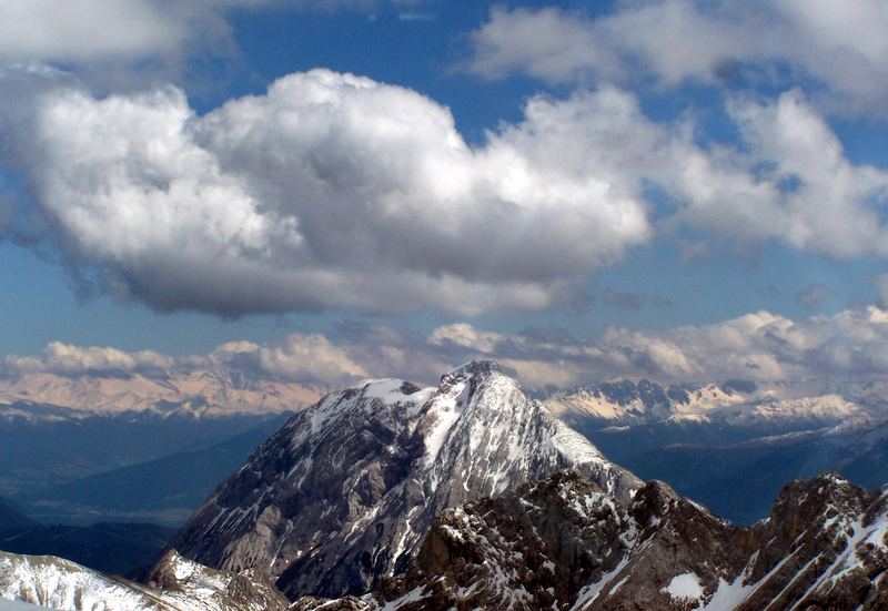 Kumuluswolken auf der Zugspitze