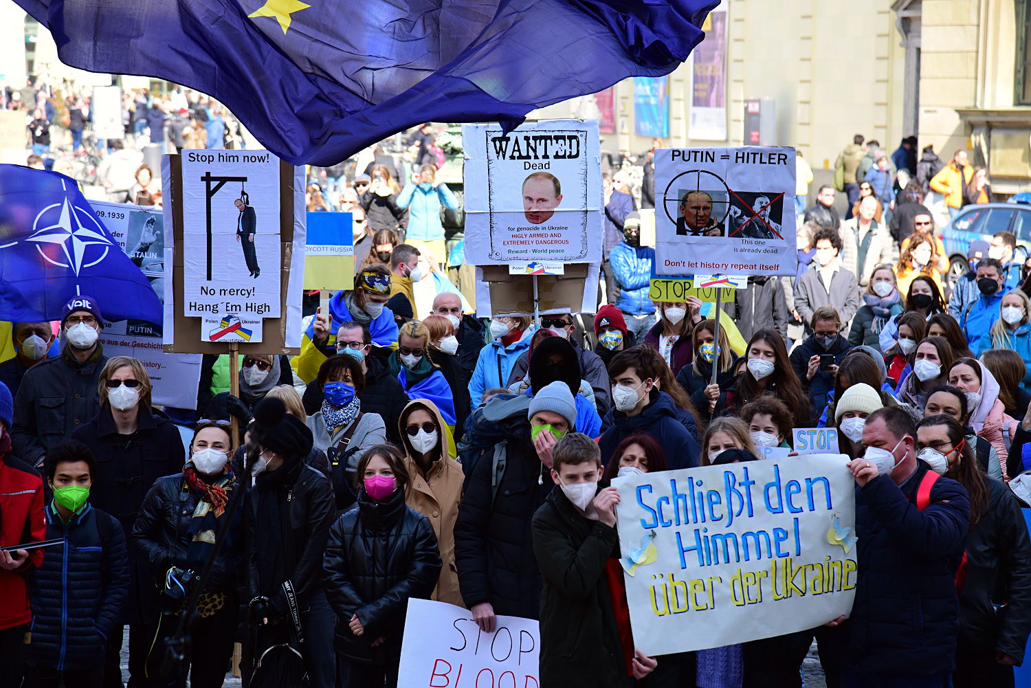 Kundgebung: Frieden für die Ukraine  - Odeonsplatz München am 19.03.2022