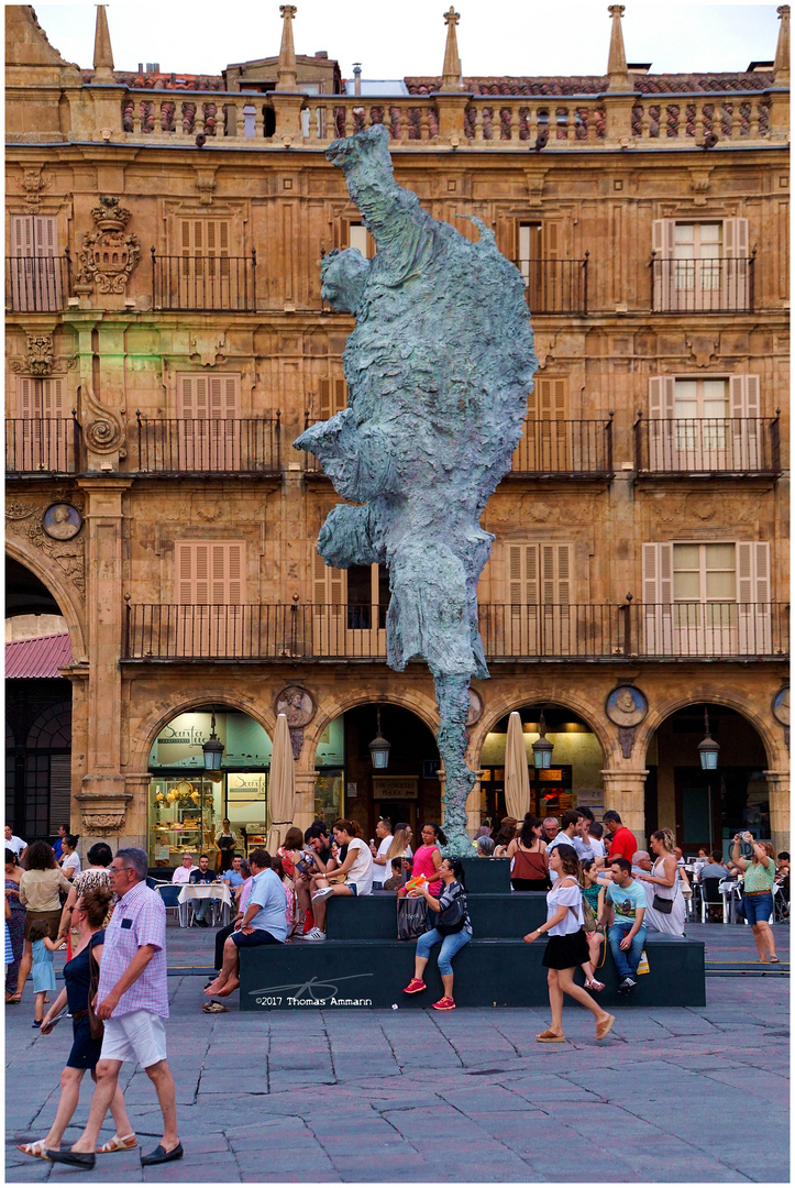 Kunst auf der Plaza Mayor in Salamanca