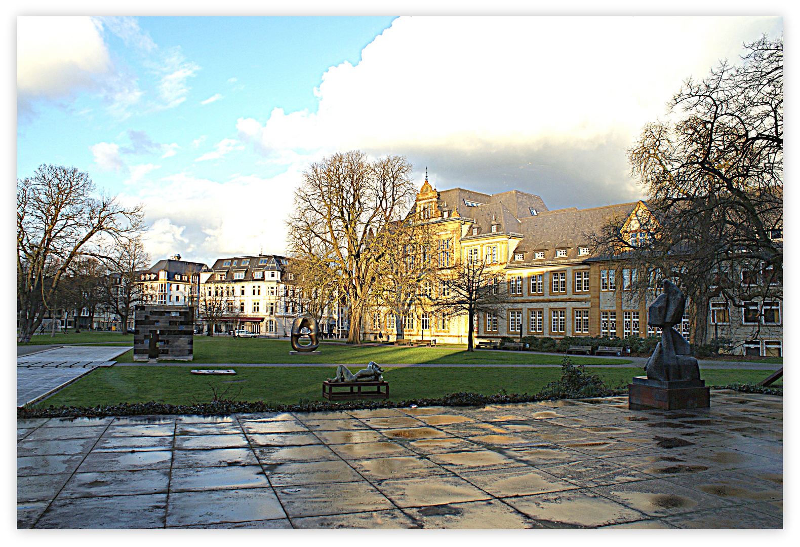 Kunsthalle Bielefeld - Blick aus dem Cafe [Ratsgymnasium u.a.]