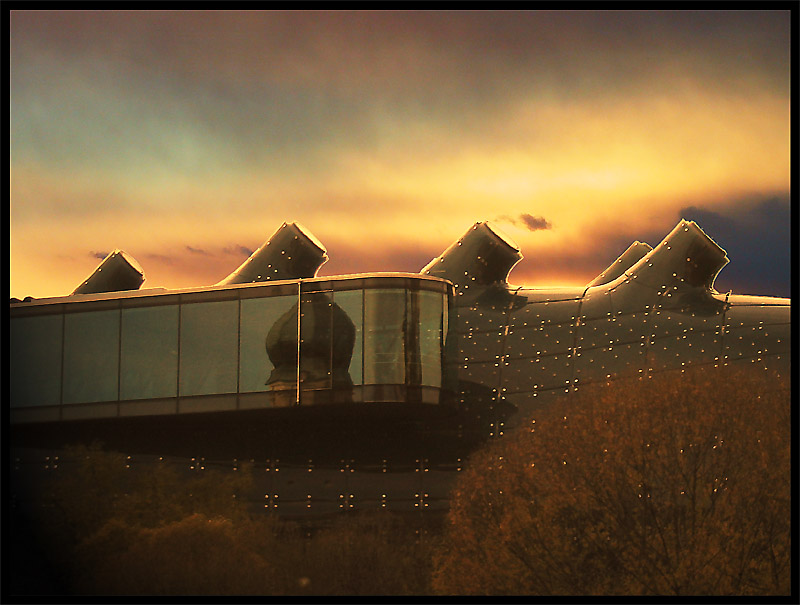 Kunsthaus Graz im Sonnenuntergang