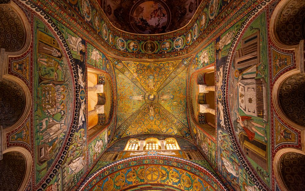 Kuppel Der Basilica Di San Vitale In Ravenna Foto Bild