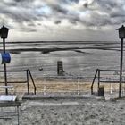 Kurhaus Dangast, Blick von der Terrasse auf das Wattenmeer