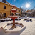 Kurhausbrunnen im Sonnenlicht