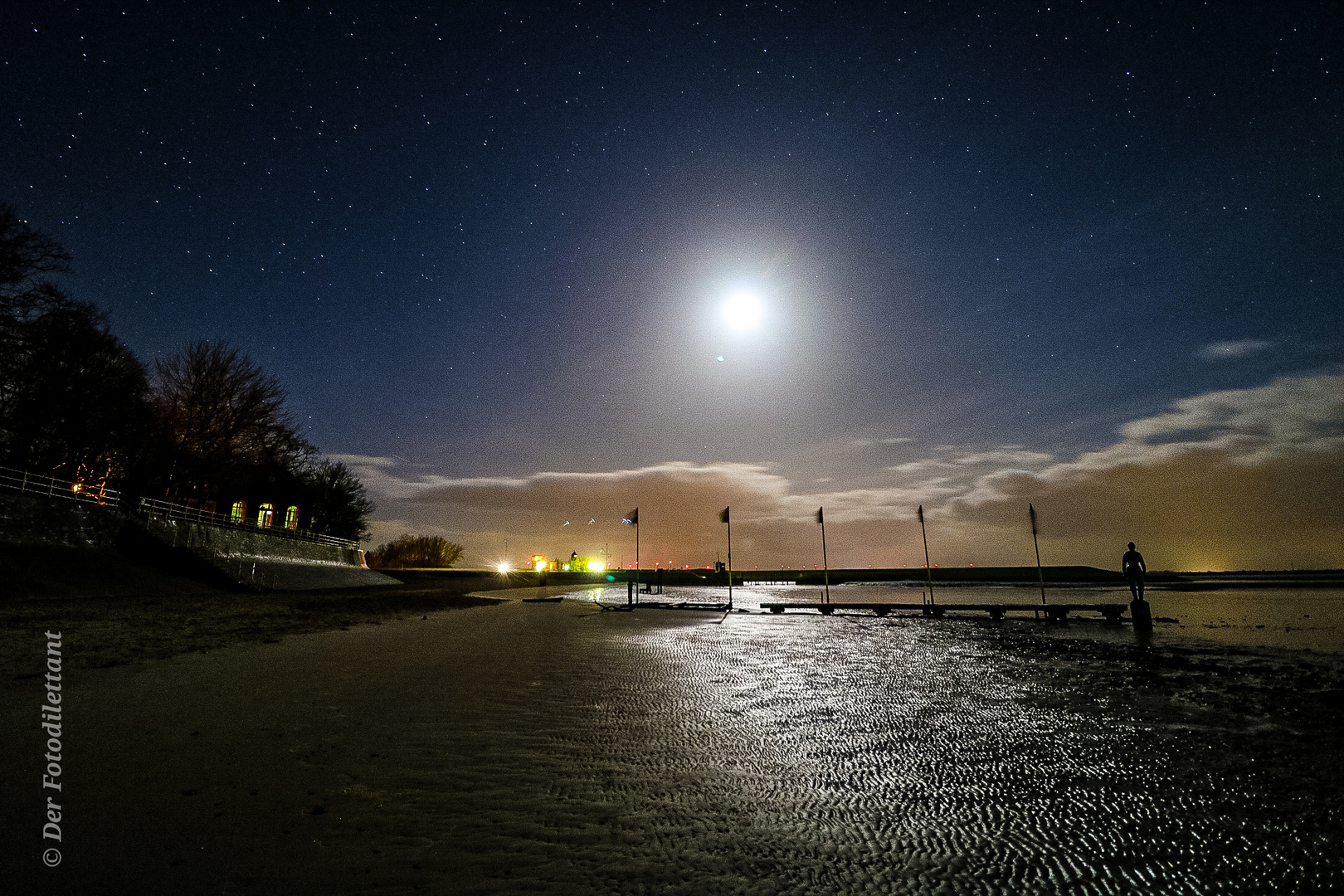 Kurhausstrand in Dangast bei Nacht 