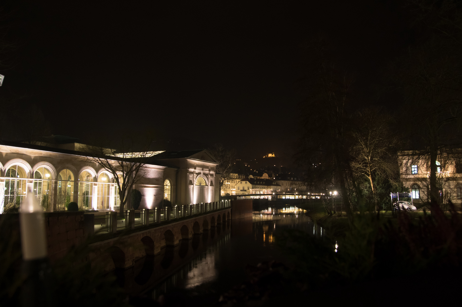 Kurpark Bad Kissingen bei Nacht