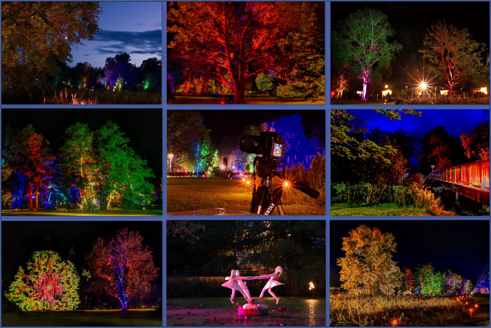 Kurpark Nacht Collage