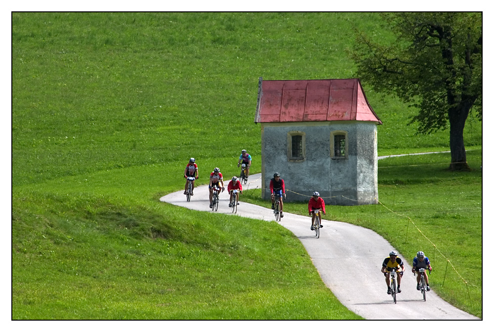 kurvenreiches Radrennen