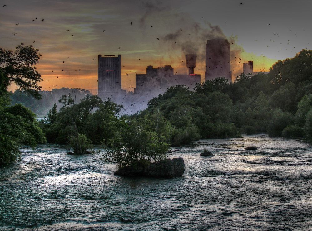 Kurz bevor der Niagara hinunter fällt