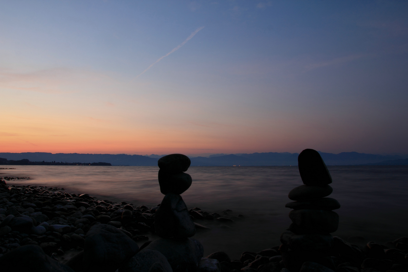 kurz vor bzw. nach Sonnenuntergang