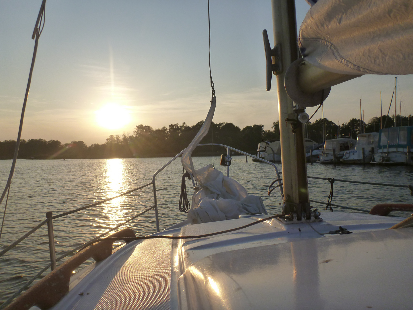 Kurz vor dem Ankern.(Müggelspree)