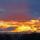 Kurz vor dem Sonnenaufgang am 25.02. 2022  bei einer Brücke über die Autobahn..