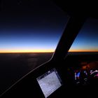 kurz vor dem Sonnenaufgang auf FL350