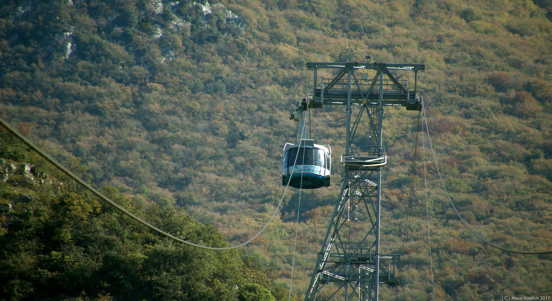 Kurz vor der Zwischenstation bei Fahrt auf den Monte Baldo