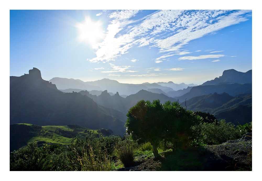 Kurz vor Sonnenuntergang in den Bergen von Gran Canaria