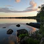 Kurze Rast an einen See in Småland 