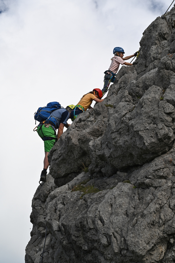 kurzer Klettersteig an der Nordseite der Kanzelwand