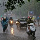 kurzer Regenschauer in Hanoi