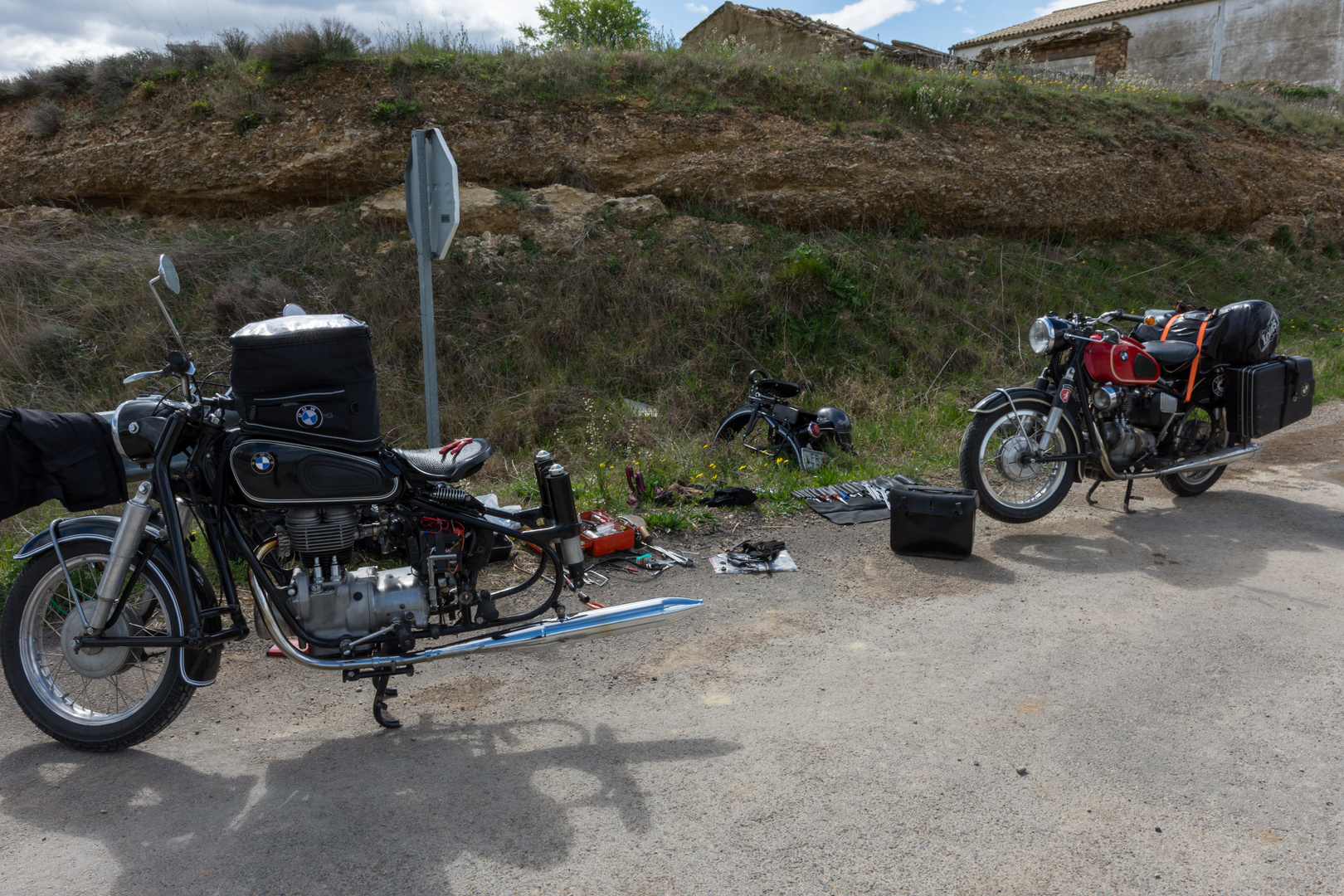 Kurzer technischer halt, irgendwo in Nordspanien