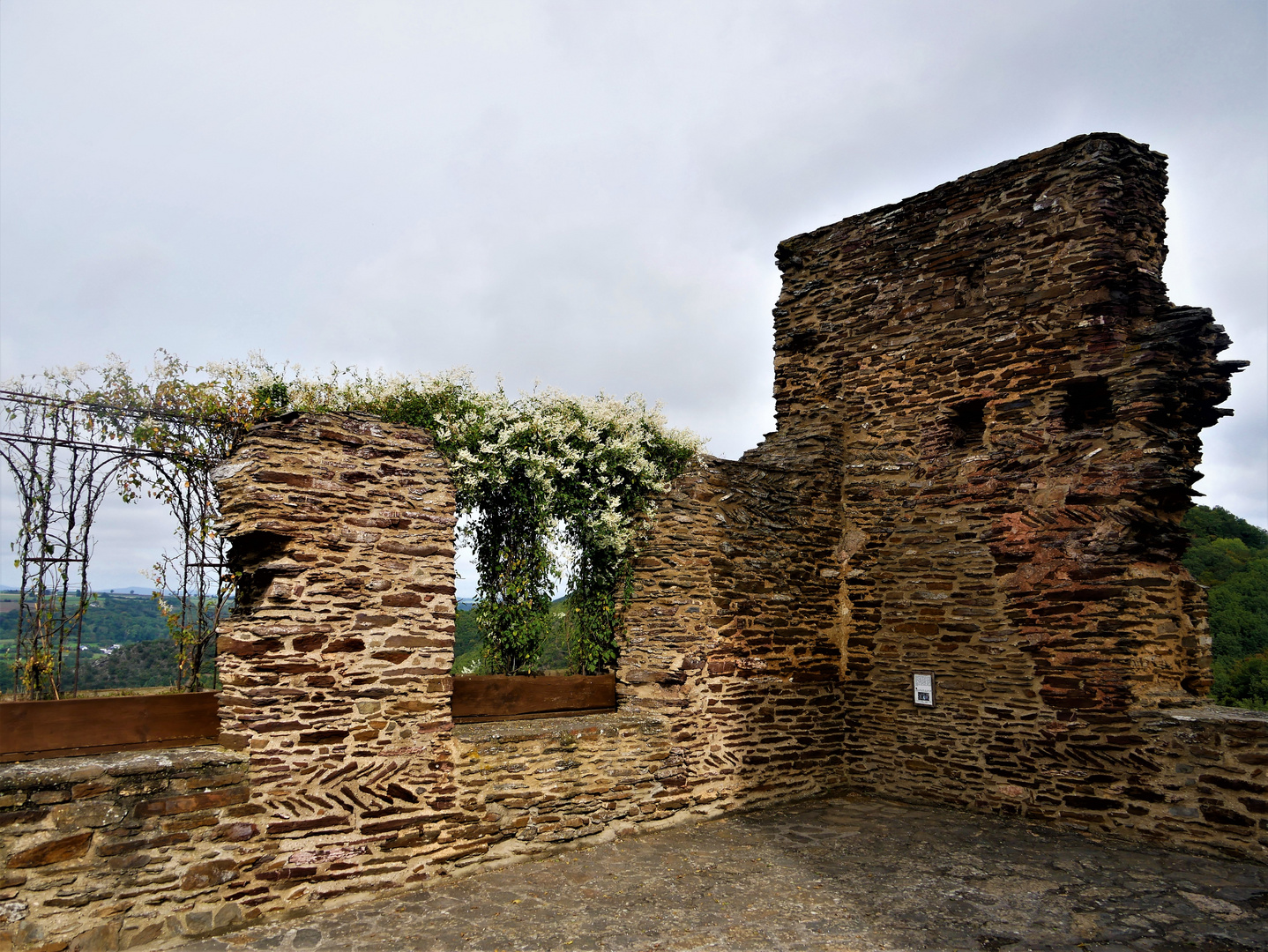 Kurzurlaub 2021 an der Mosel - Alte Ruinenreste des alten Wohnturms der Ehrenburg