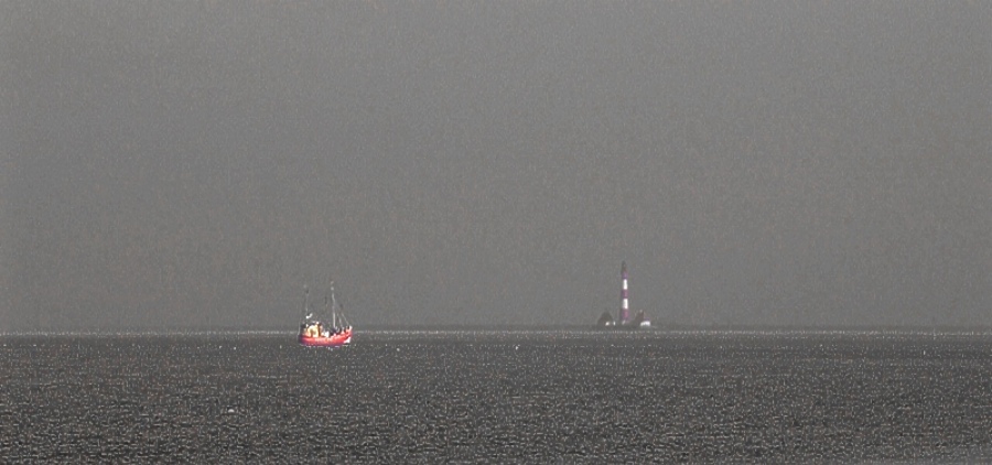 Kutter vor Westerhever-Sand ( 2. Version )