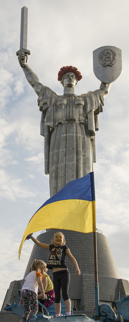 Kyiv - Rodina Mat Monument on Victory Day